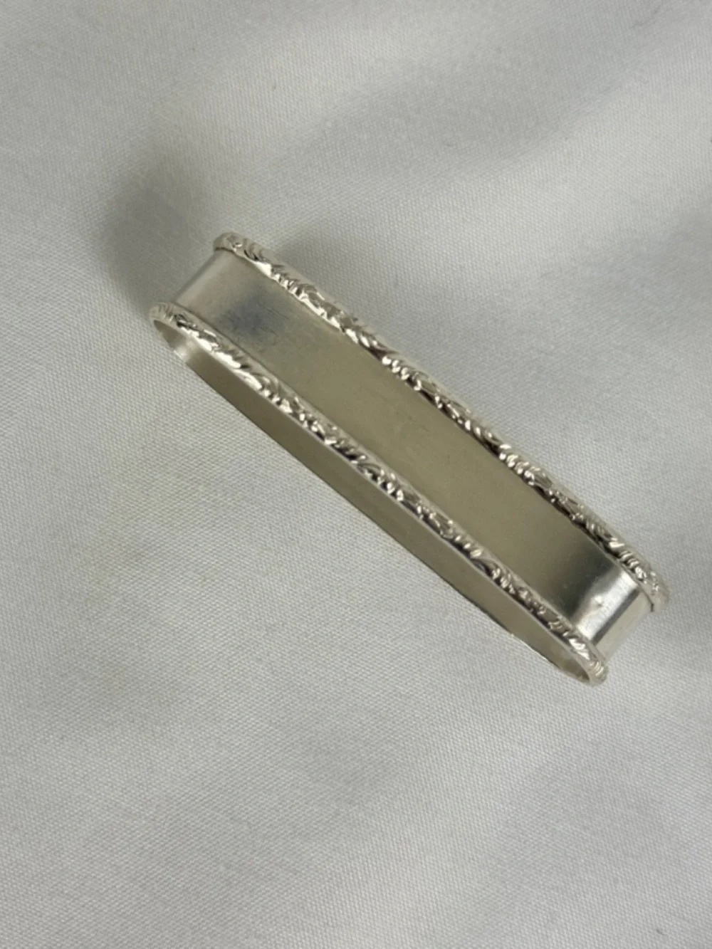 Vtg 1951 Sterling Napkin Ring Lunt Silver William and Mary Oblong No Monogram